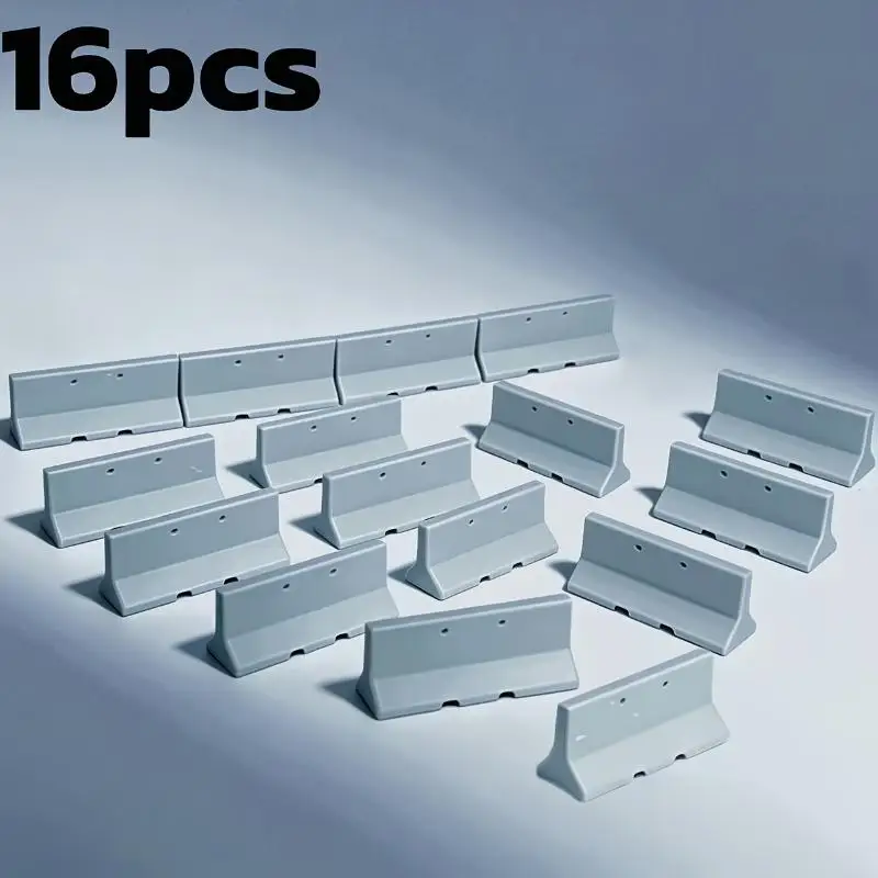 HO Scale Highway Guardrail Fence Model 16PCS Non-toxic Material DIY Parts for Sandtable Road Scene Layout Decoration