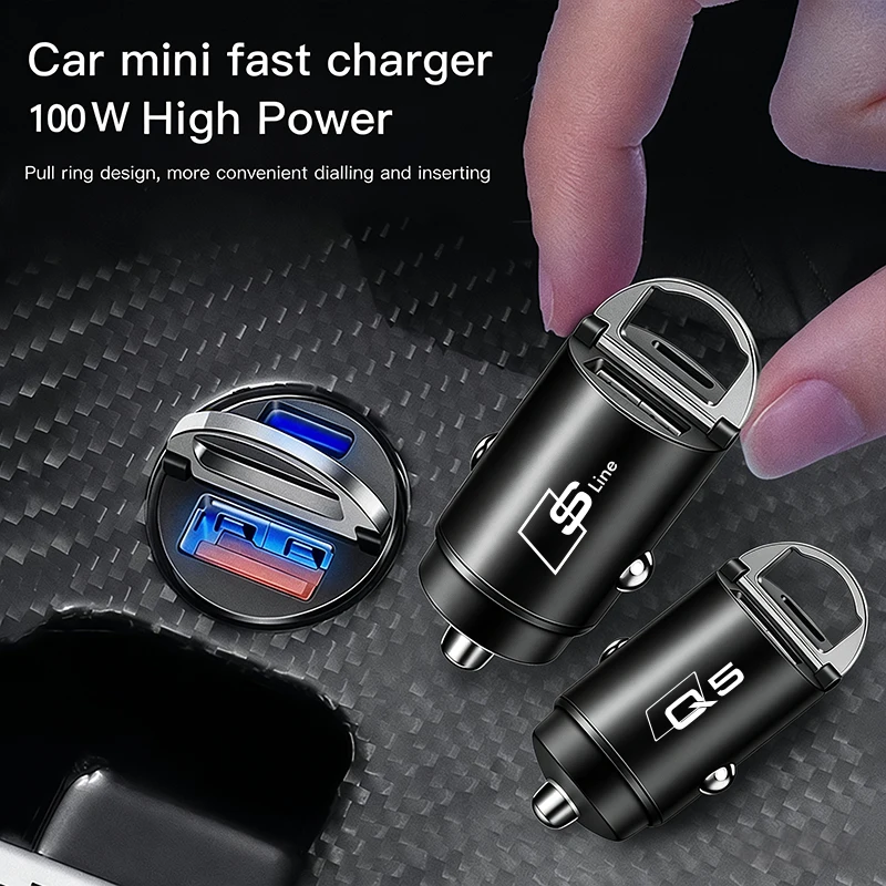 Micro-Auto-Schnellladegerät, Zigarettenanzünder-Adapter für Audi Sline A3 A4 A5 A6 A7 A1 A2 A8 Q1 Q2 Q3 Q4 Q5 Q6 Q7 Q8 TT