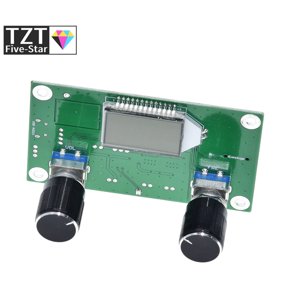 FM Radio Receiver Module Frequency Modulation Stereo Receiving PCB Circuit Board With Silencing LCD Display 3-5V LCD Module