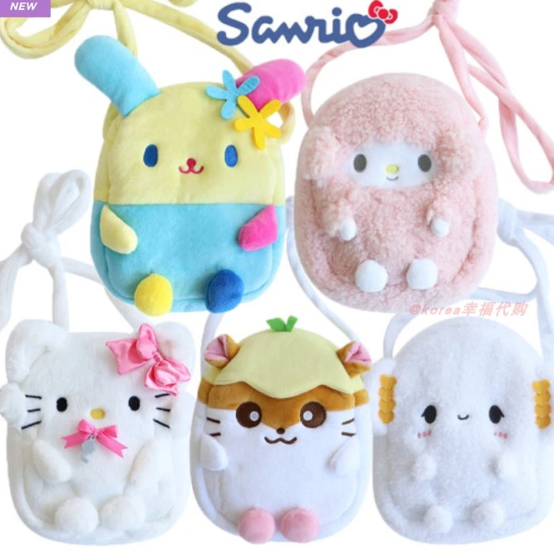 Sanrio Plush Hanging Doll Coin Purse Usahana Cogimyun My Sweet Piano Hummingmint Coro Coro Kuririn Satchel Bag Anime Toys Gift