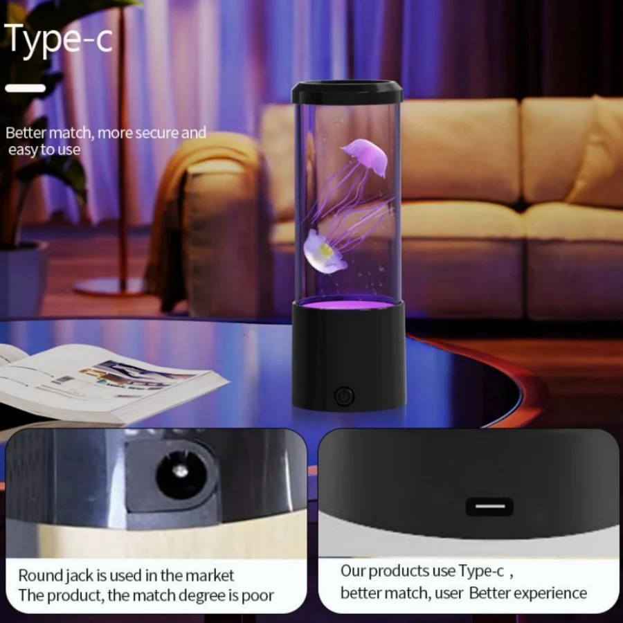 LED Jellyfish Aquarium Night Light, 7-Color Changing, Mood Lamp for Home Office Sleep Relax, Gifts