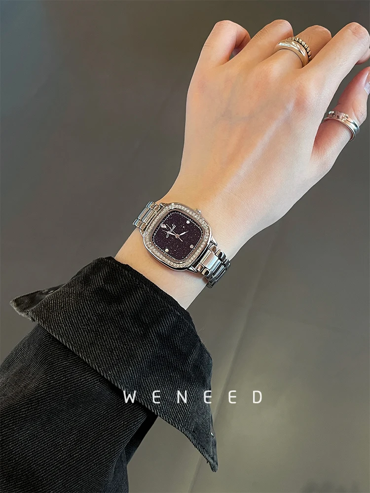 

Women's light luxury women's square elegant starry sky full diamond watch Fashionable and luxurious women's watch Original gift