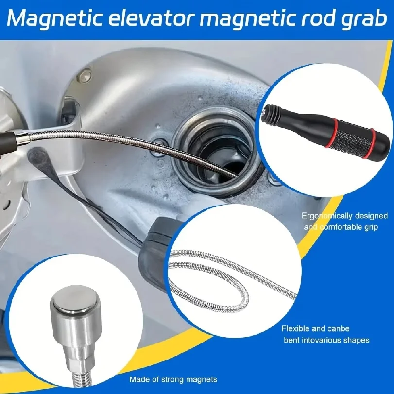 Flexible Magnetic Pickup Tool with Strong Suction Rod - Bendable for Auto Repair/Sink Drain & Multi-Purpose Use