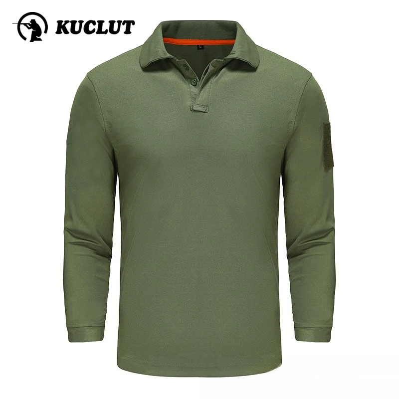 

Тактическая футболка спецназа с лацканами и длинными рукавами, свободный быстросохнущий пуловер, рубашка на открытом воздухе, кемпинг, пеший туризм, тренировочная одежда