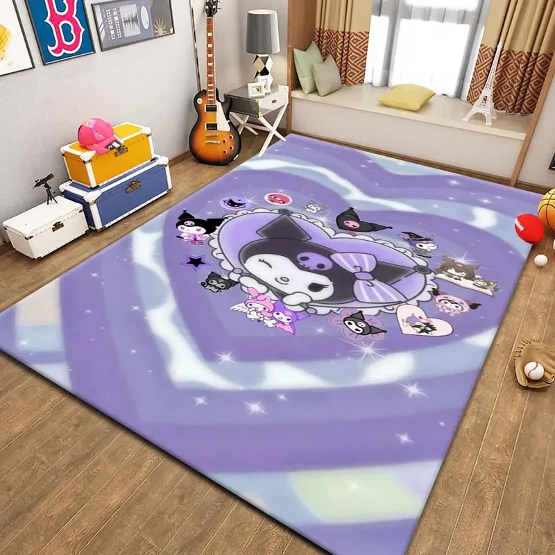 Kids Rugs for Playroom Cartoon Kuromis Pattern Area Mat, Cute Cartoon Carpet, Kids Gift for Livingroom Bedroom Home Decor