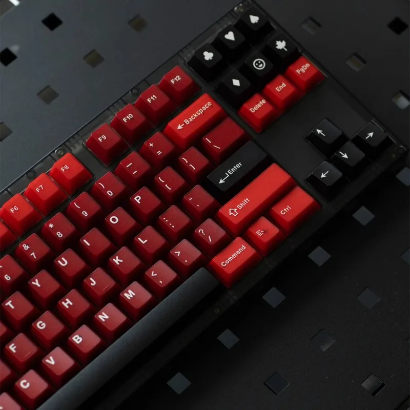 Red Theme Keycaps Set Cherry Profile ABS+PBT 164keys Custom Original Handmade Keycaps for Mechanical Keyboard Gift Accessories