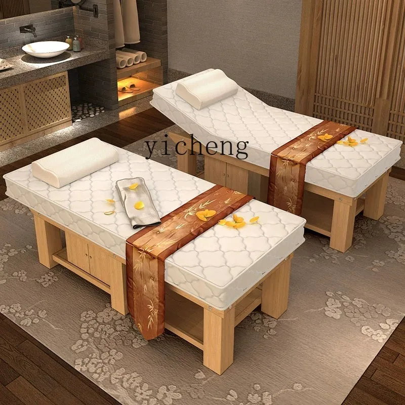 XL solid wood electric latex beauty bed ear picking bed tattoo embroidery massage bed