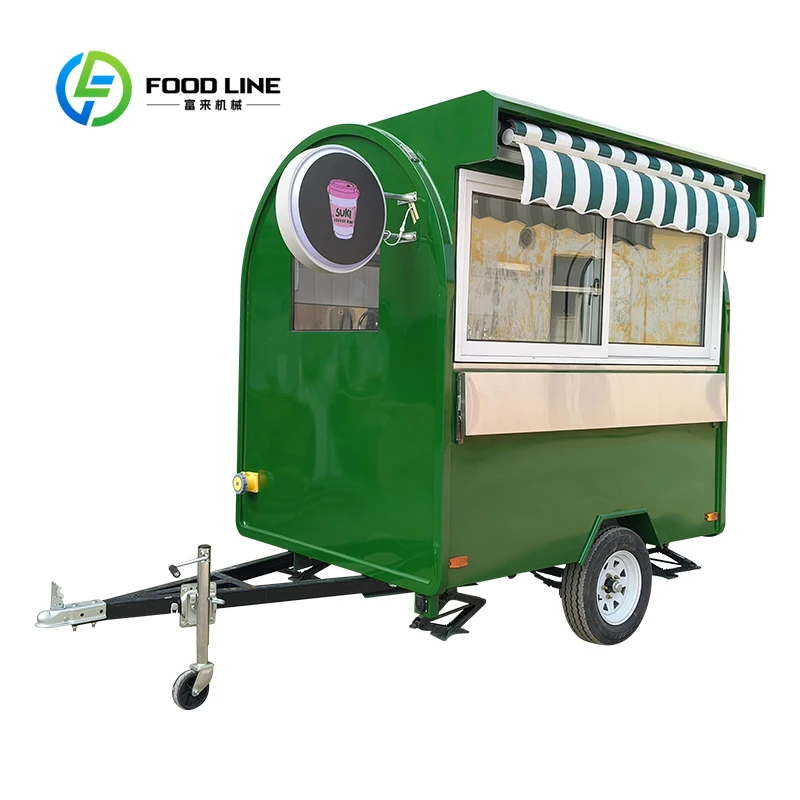 Customized Beverage Truck Trailer with Built-in Equipment Galvanized Sheet for Snack Food & Hotdog Fast Food Mobile Service