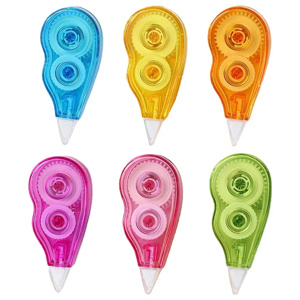 

6pcs Correction Belt 12m Large Capacity Candy Color Random Portable Tape Stationery Office Supplies Writing Accessories White