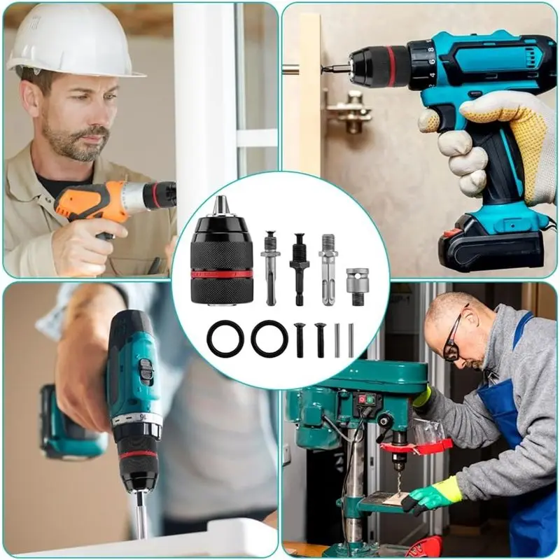 ABUH-Keyless Drill Chuck Fits 3/8