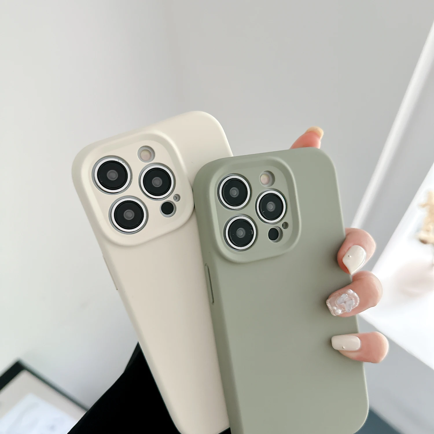 Luxury Microfiber Linning Liquid Silicone Case for iPhone 14 Pro Max 12 13 Pro 14 Plus Full Lens Protection Smooth Rubber Case image 4