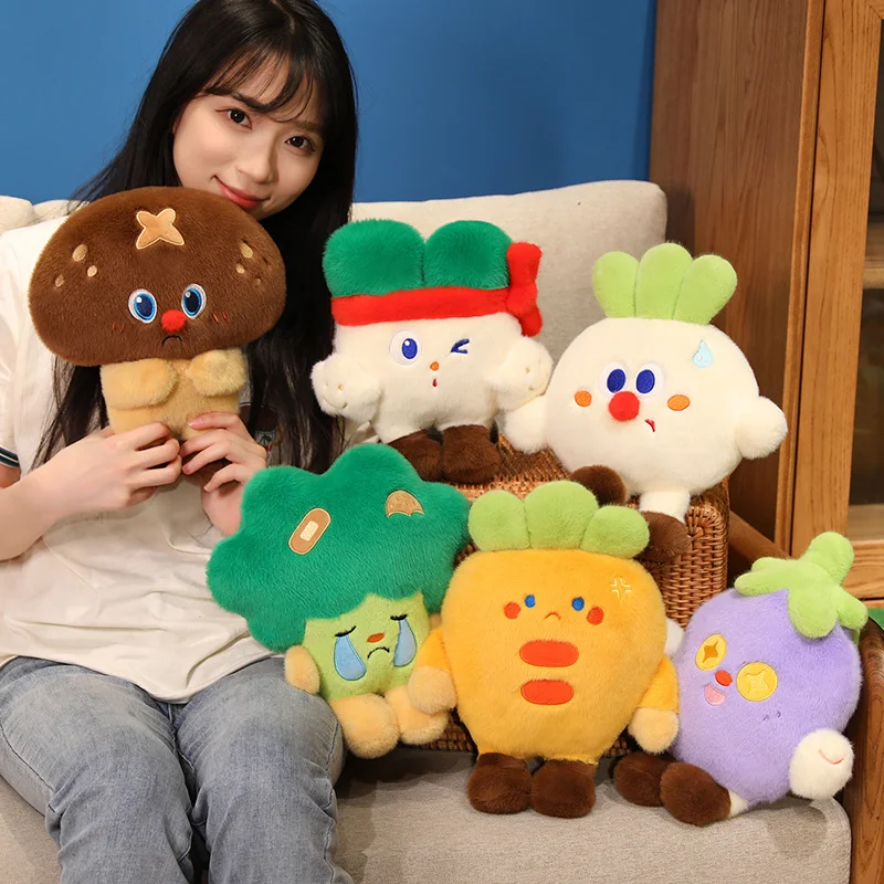 

Extra Soft Vegetable Plush Pillow Couch Bed Office Cushion with Non-Slip Bottom Machine Washable Home Decor Gift