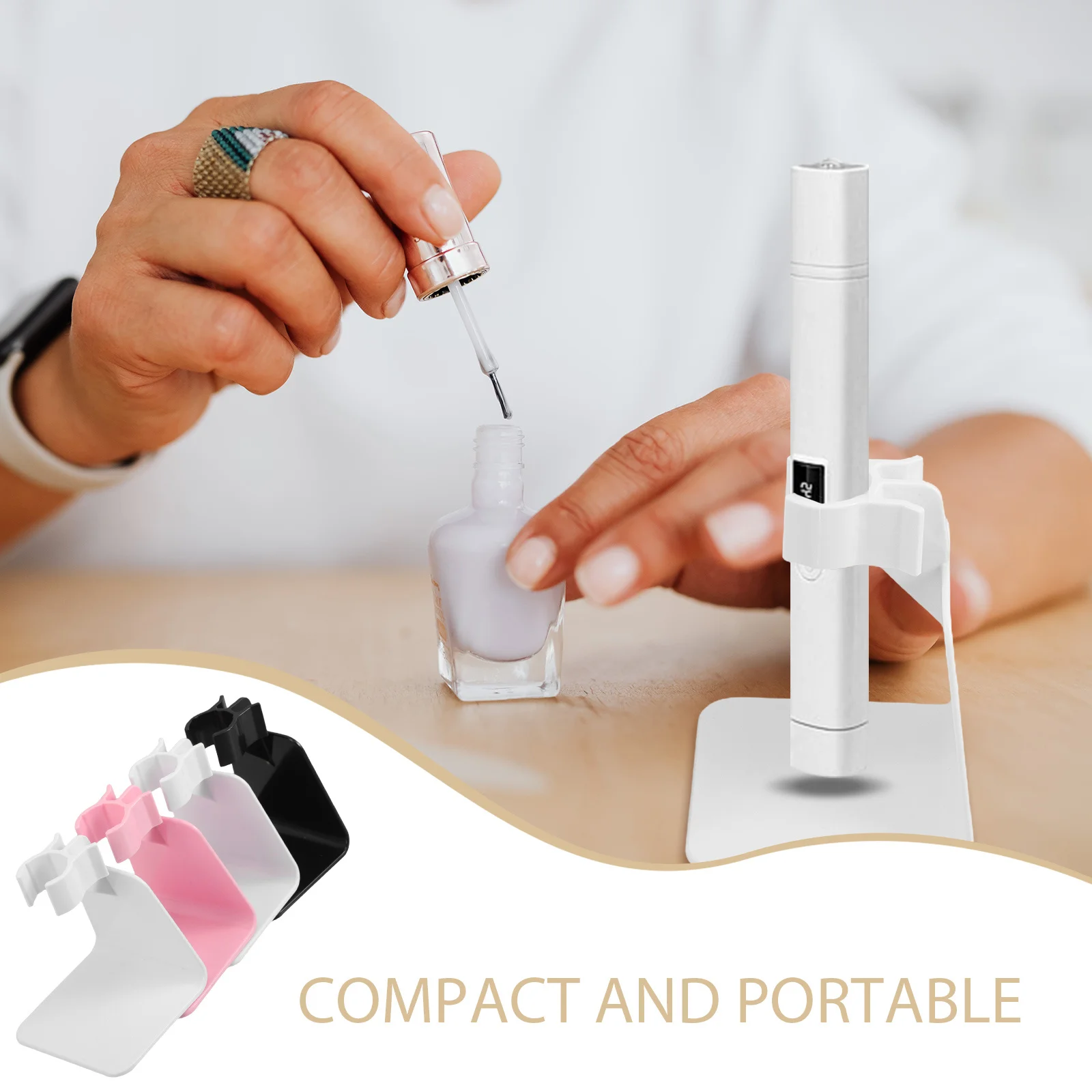 4 قطعة حامل مصباح الأظافر الصغير المحمولة المحمولة LED جل مجفف حامل الأشعة فوق البنفسجية مسمار الفن مصباح دعم المدمجة السفر ودية مانيكير أداة #3