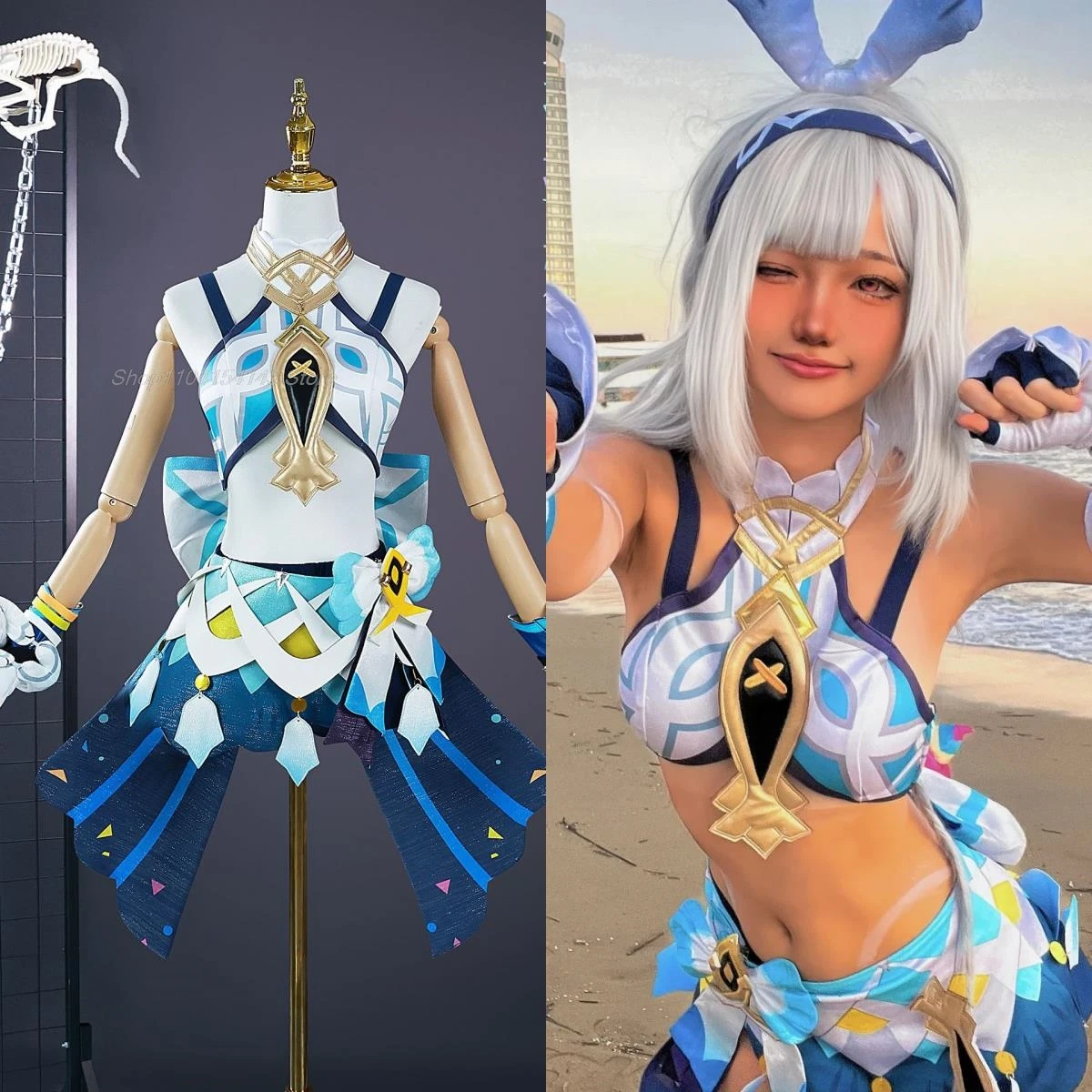 Mualani-adorável fantasia de cosplay para mulheres, impacto Genshin, jogo anime, uniforme de festa, dramatização de Halloween, suporte, venda quente