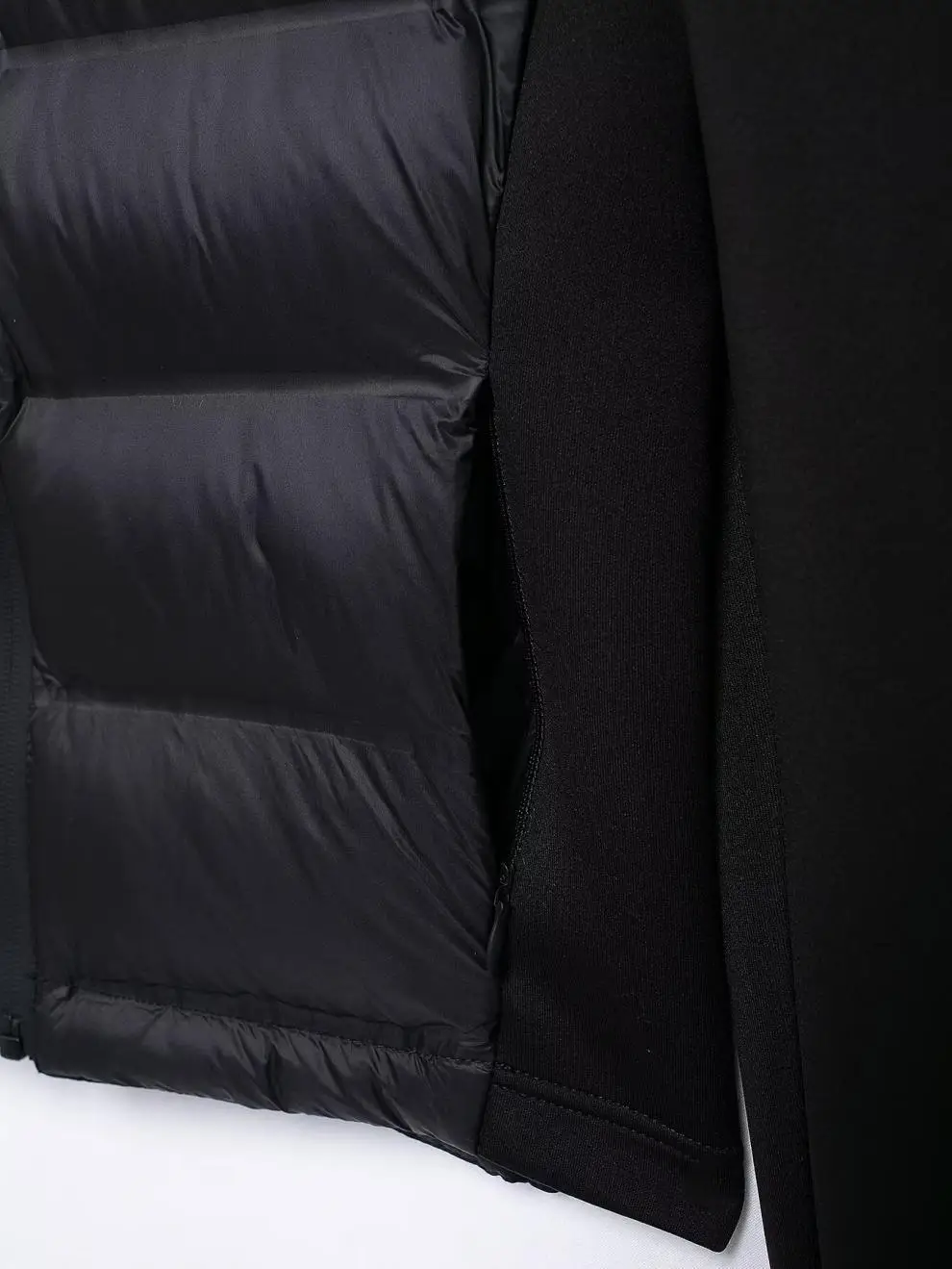 Chaqueta acolchada negra para mujer, chaqueta informal versátil con cuello con capucha y cremallera frontal de retales, abrigo para mujer, ropa de abrigo superior cálida