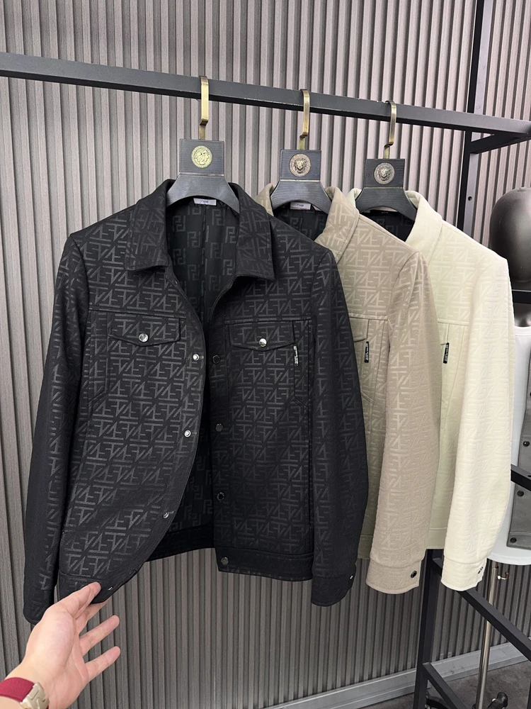 

Svip Высококачественная мужская повседневная куртка-стойка с 3D пошивкой, весенне-осенняя рабочая одежда с отложным воротником и эластичным узором