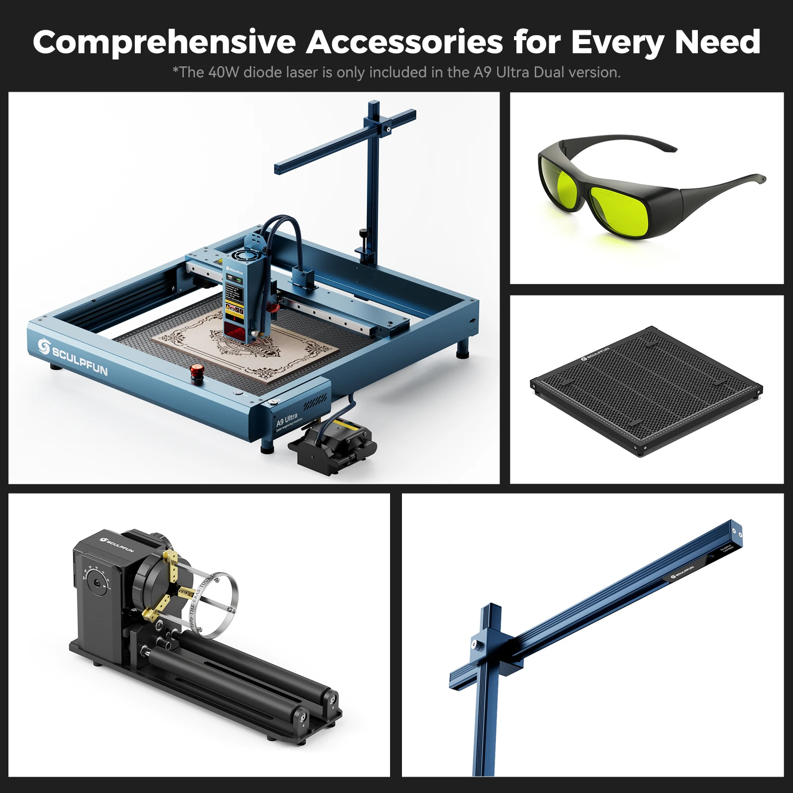 

SCULPFUN A9 Ultra 20W Laser Engraver Cutting Infrared Fiber Laser Machine High Speed Desktop Diode CNC 3D Engraving Metal Wood