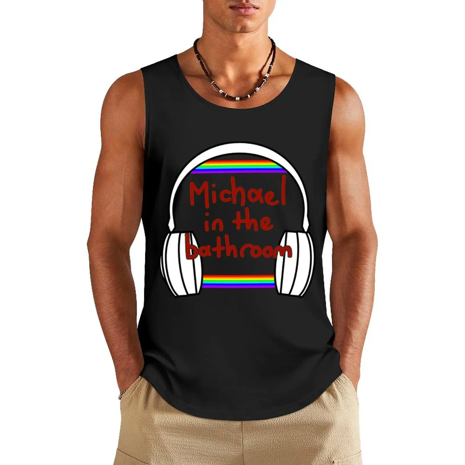 

Michael in the Bathroom Classic Tank Top Man gym clothes t-shirt gym man anime gym Men's singlets