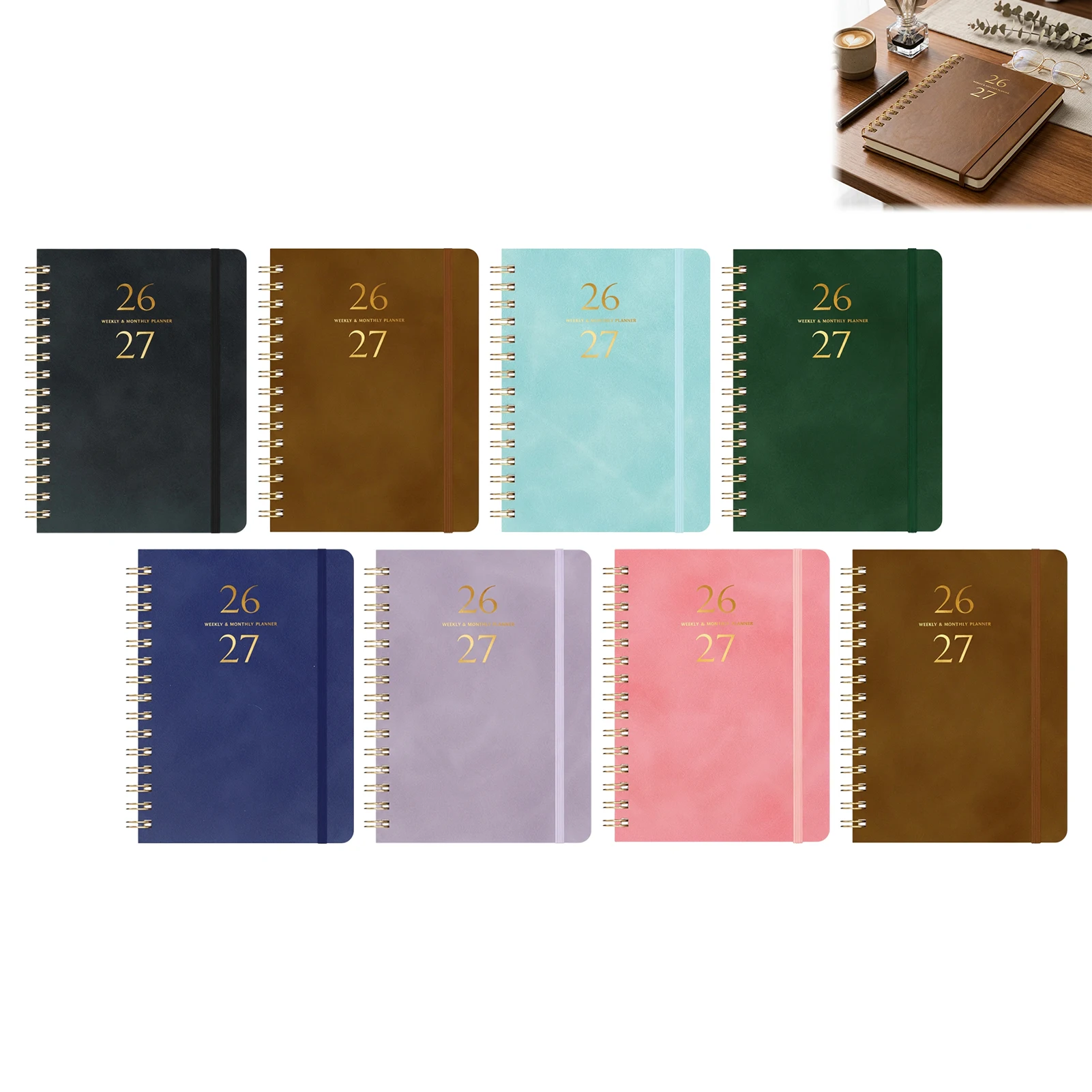 A5 PU Leather Notebook Customizable Planner Durable Spiral Binding Multi Use Pages For Business Study And Personal Organization