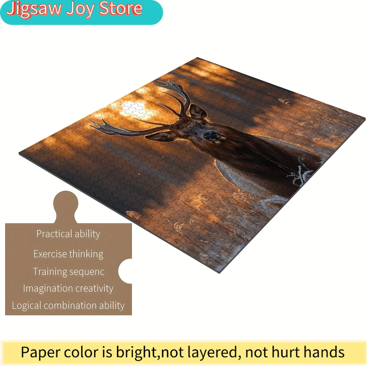 

Пазл-головоломка для всей семьи - с изображением дикого лося - идеально подходящие деревянные элементы для творчества