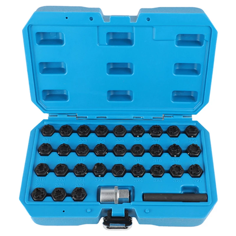 

32PCS Anti-Theft Screw Sleeve Wheel Lock Tool 12.5mm Sleeve Removal Tool Set Socket For Mecedes Benz