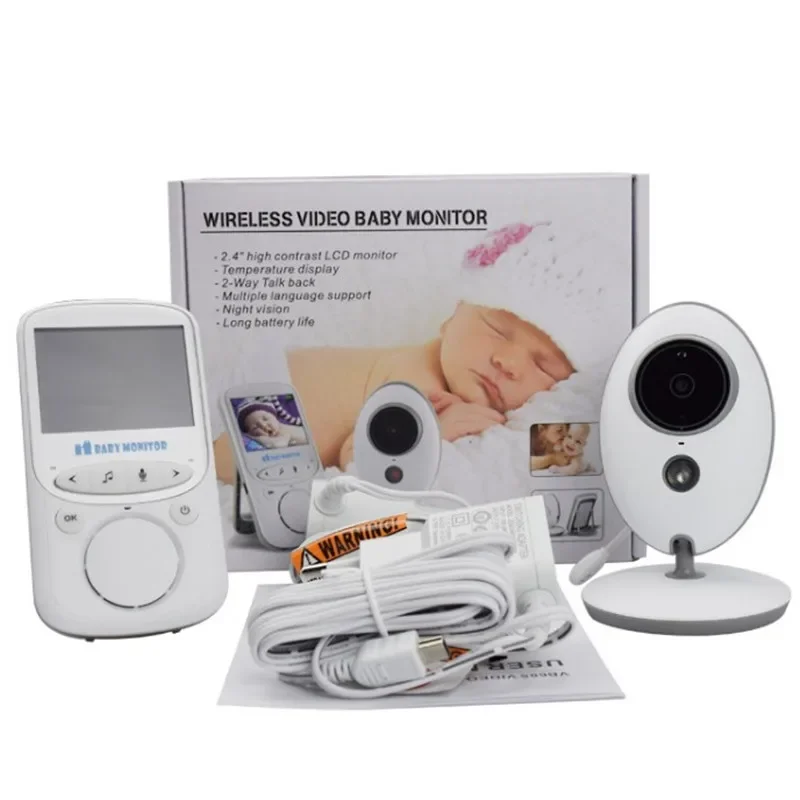 2,4-calowa bezprzewodowa niania wideo z dźwiękiem Kamera bezpieczeństwa dla niani nocnej Kamera monitorująca temperaturę Walkie Talkie
