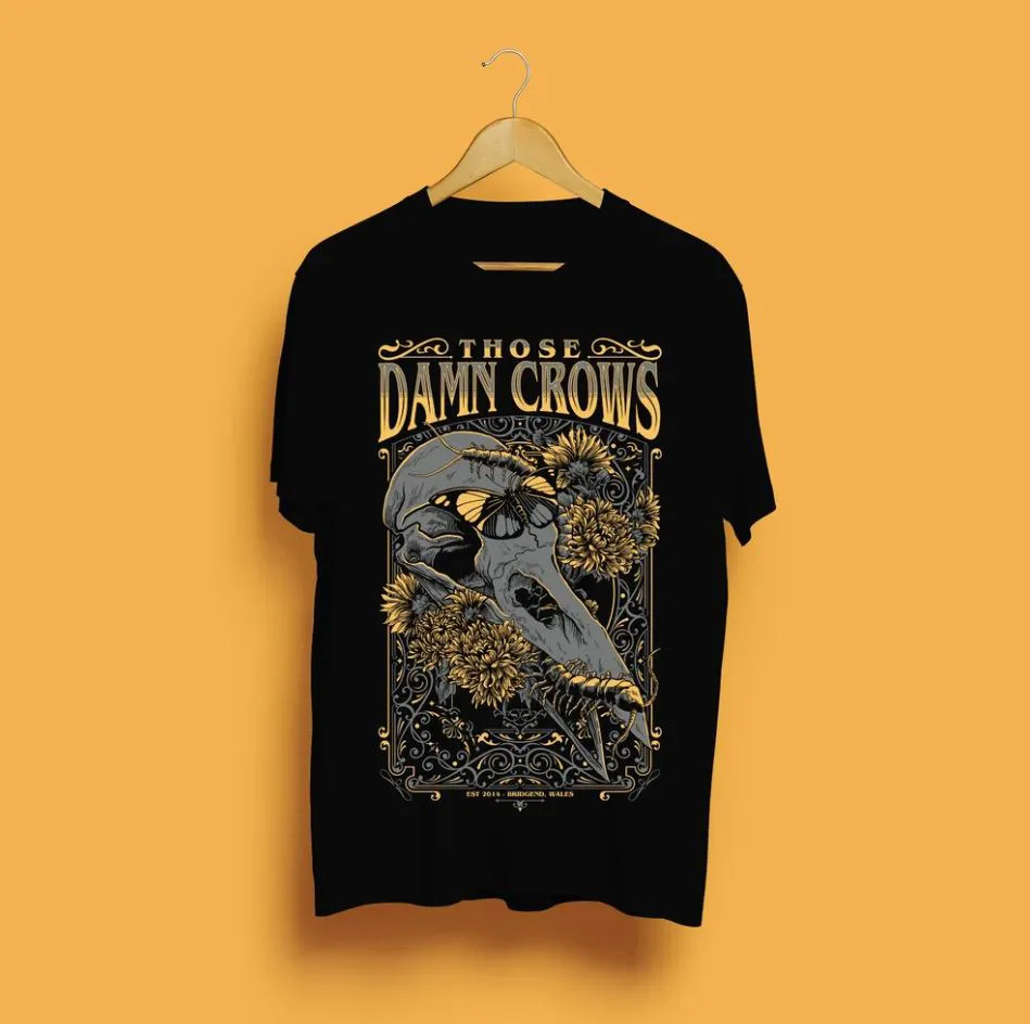 Those Damn Crows 'Crow Skull' Tee Black Unisex T-shirt All Size S To 5XL TP294