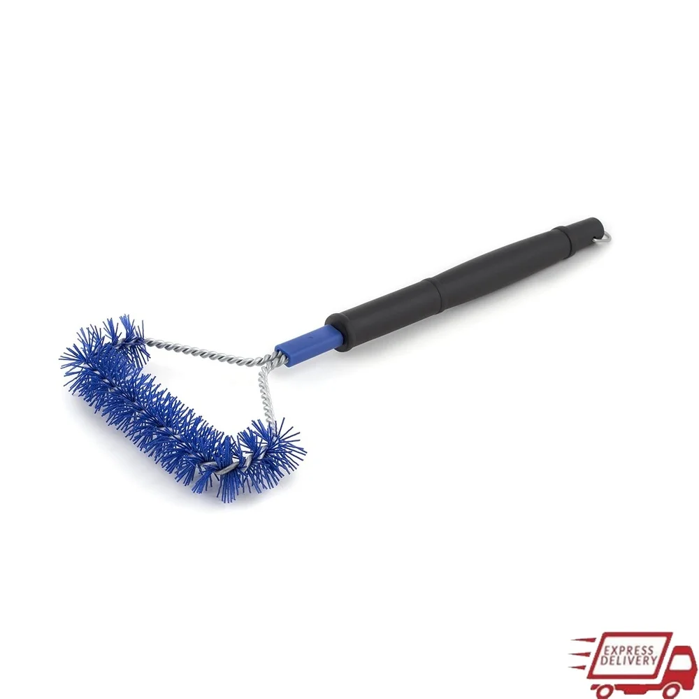

Angled Nylon Head Grill Brush Deep Cleaning Grids and Corners Compatible with Gas Charcoal Smokers Ovens 17 Inch Long