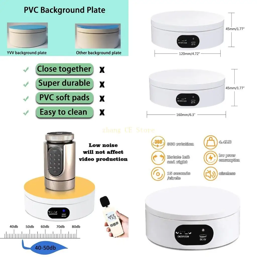 M5TD Electric Rotating Display Stand Automatic Photography Turntable for Watch