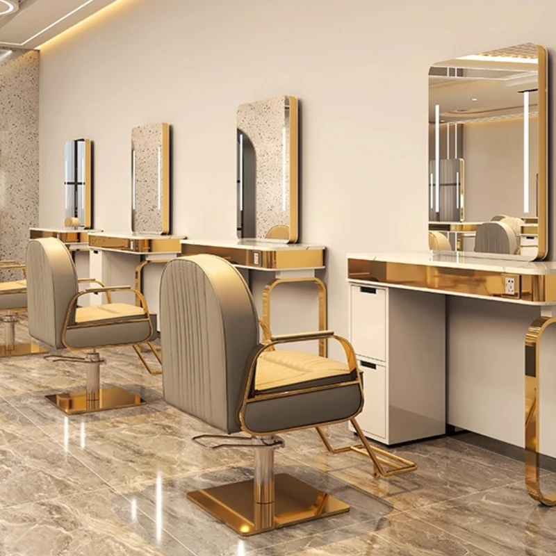 كرسي حلاقة حديث لقص الشعر، تصميم فاخر خفيف، كرسي حلاق عصري، أثاث صالون ناعم احترافي، كرسي XYBC