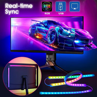 Gaming Monitor Backlight Smart LED Strip Lights RGB Computer Light Bar LED Ambient Lamp for Computers Screen Color & Music Sync