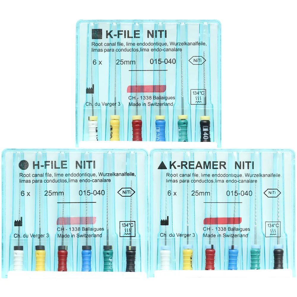 

6pcs/pack Dental K-FILE K-REAMER H-FILE NiTi Flexible Endo Root Canal K Files Endodontic Nickel Titanium Dentistry Supplies