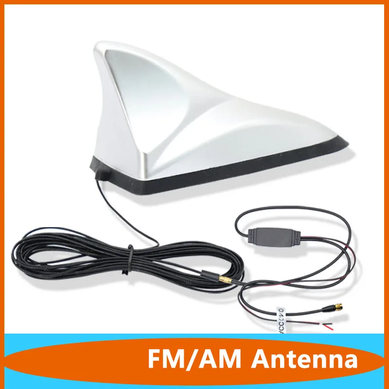 Car Roof Shark Fin FM AM Antenna High Gain 18Dbi Omni 85.7~108Mhz Vehicle Aerial With SMA Male