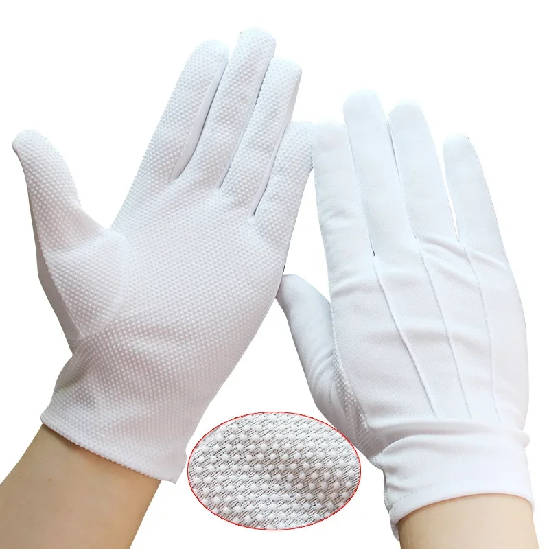 1pair White Cotton Lightweight Work Gloves for Men Women, Inspection Household Coin Jewelry Serving Waiters Drivers Gloves