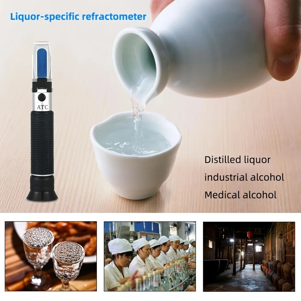 Portable Digital Refractometer - Rechargeable, Battery-Free Alcohol Content Tester for Spirits and Wine