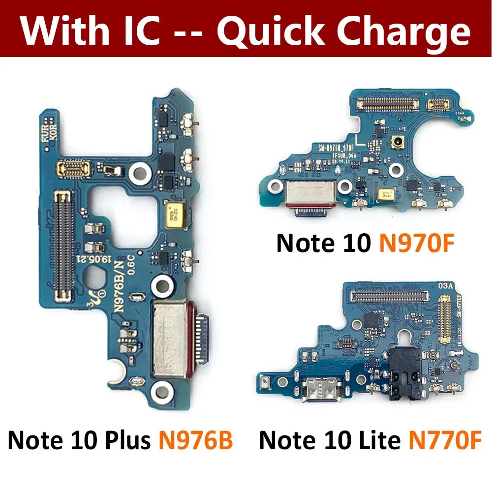 USB Charger Dock Connector Charging Port Microphone Flex Cable For Samsung Note 10 Plus Lite N770F N970F N976B