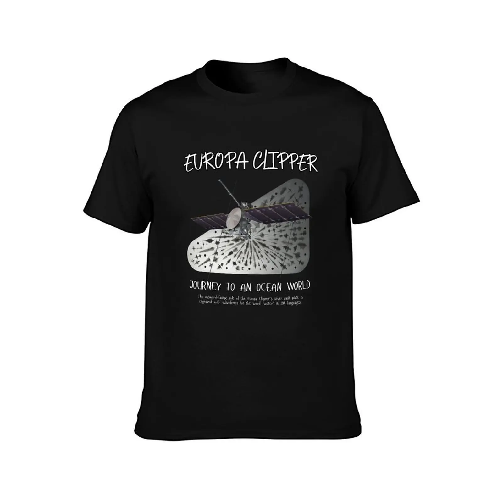 Europa Clipper Space Exploration T-Shirt, Summer Casual Cotton Tee, Oversized Streetwear Tops, Vintage Graphic Print