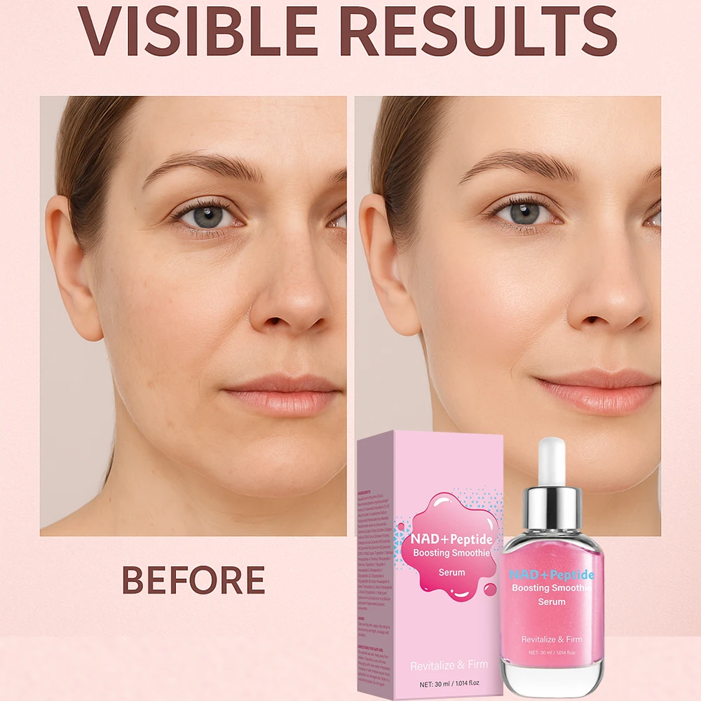 NAD+ Peptide Boosting Smoothie Serum With 5 Ceramides & Vegan Collagen Hydrating Anti-Aging Serum for Firmness, Korean Skin Care