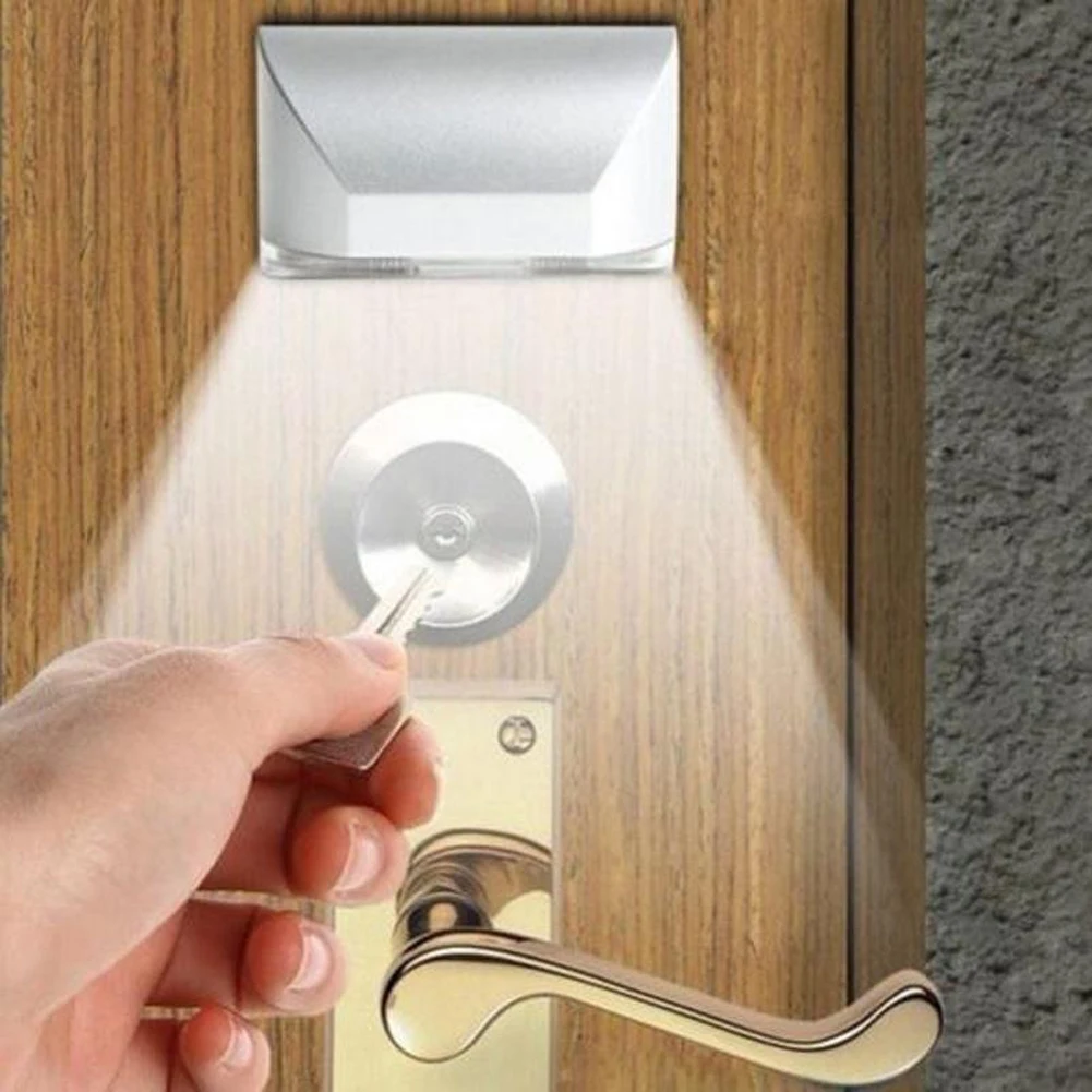 Casa Infravermelho PIR Keyhole Light, Auto ON e OFF Detector, Door Lock Light, Lâmpada da noite sem fio para Escadas Armazém Armário Guarda-roupa