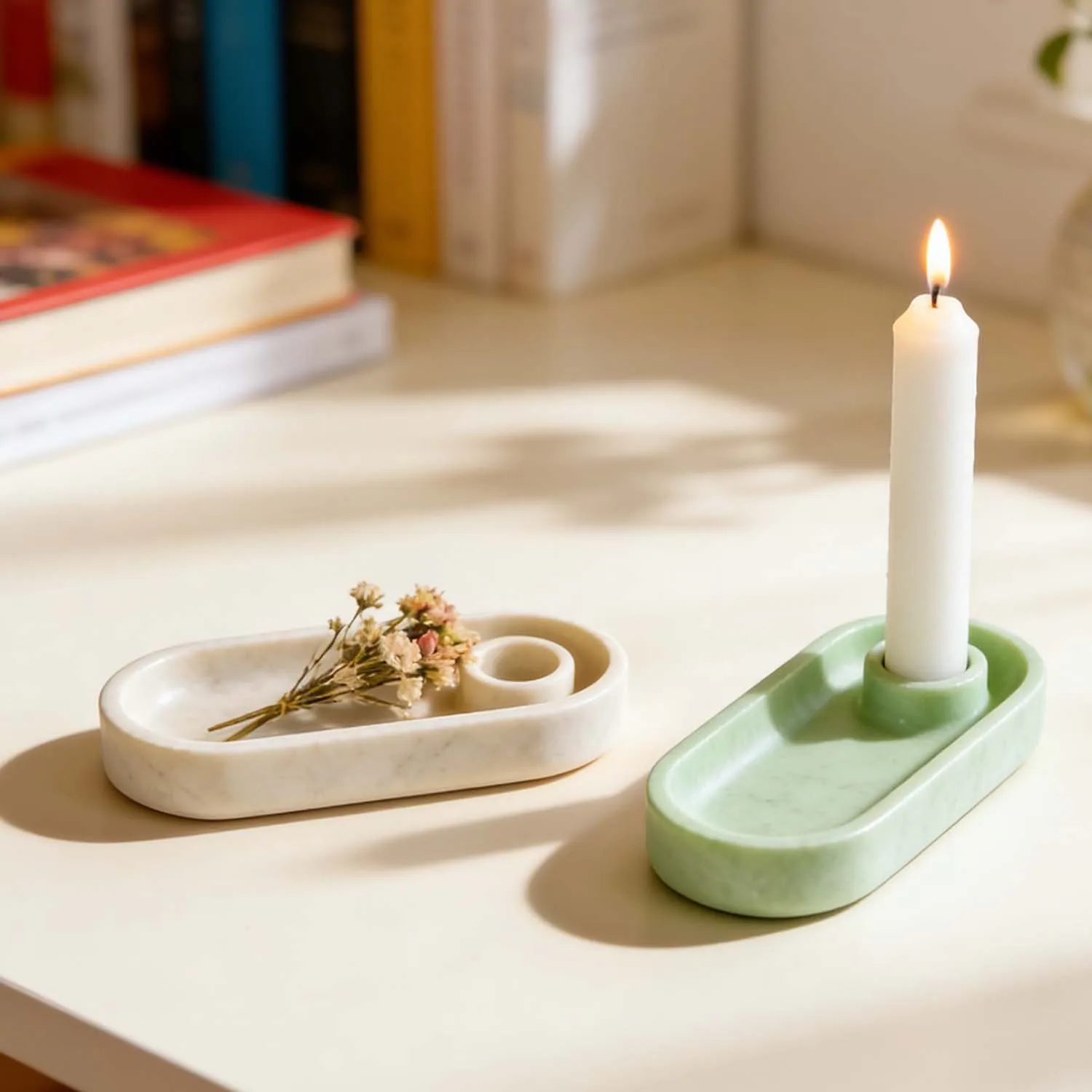 European and American Instagram-style Minimalist Mini Oval Scented Candle Holder DIY Decorative Resin,Plaster,and Silicone Molds