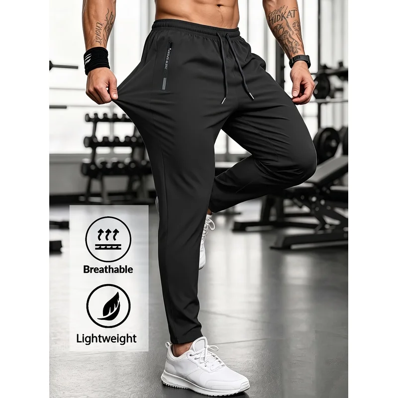 Summer Men's Ice Silk Pants Men's Work Pants Plus Size Men'S Special Sale Men's Sportswear Quick Drying Gym Pants Elasticity Qui