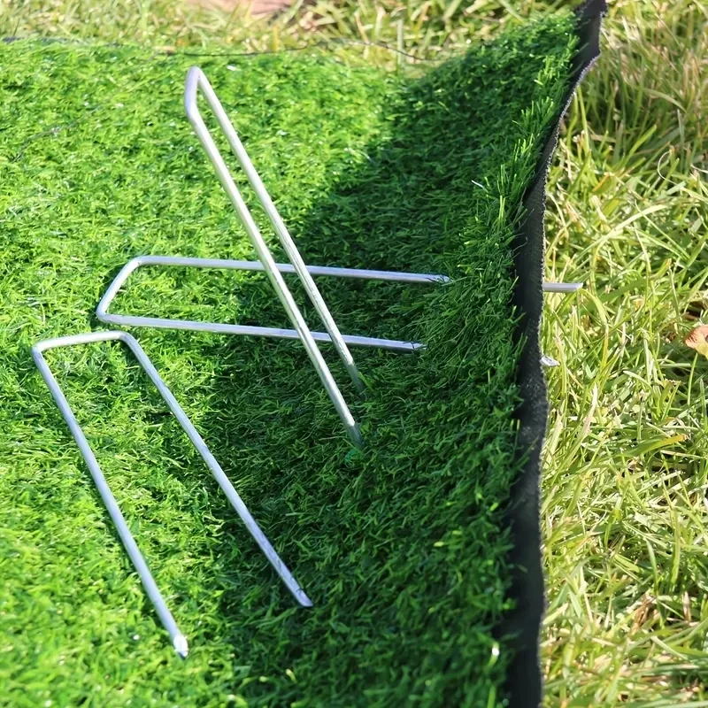 50-100pcs 10-15CMLandscape Staples Galvanized Garden Staples U Landscape Stake,Heavy Duty Ground Stakes for Outdoor Decoration,W