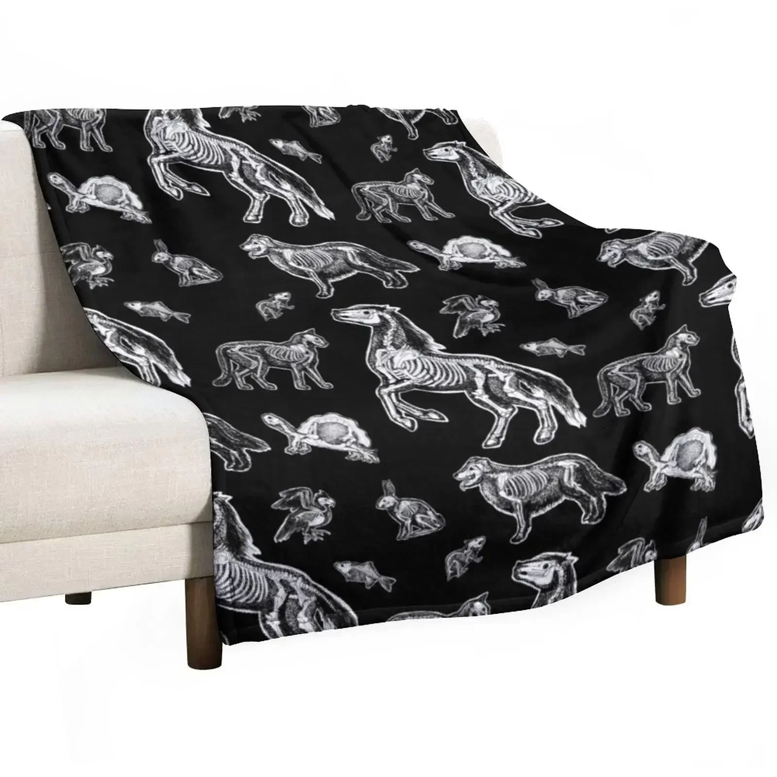 Veterinary Technician :: X-ray Animal Bones Anatomy Throw Blanket Sofa Throw Baby Custom Weighted Picnic Blankets