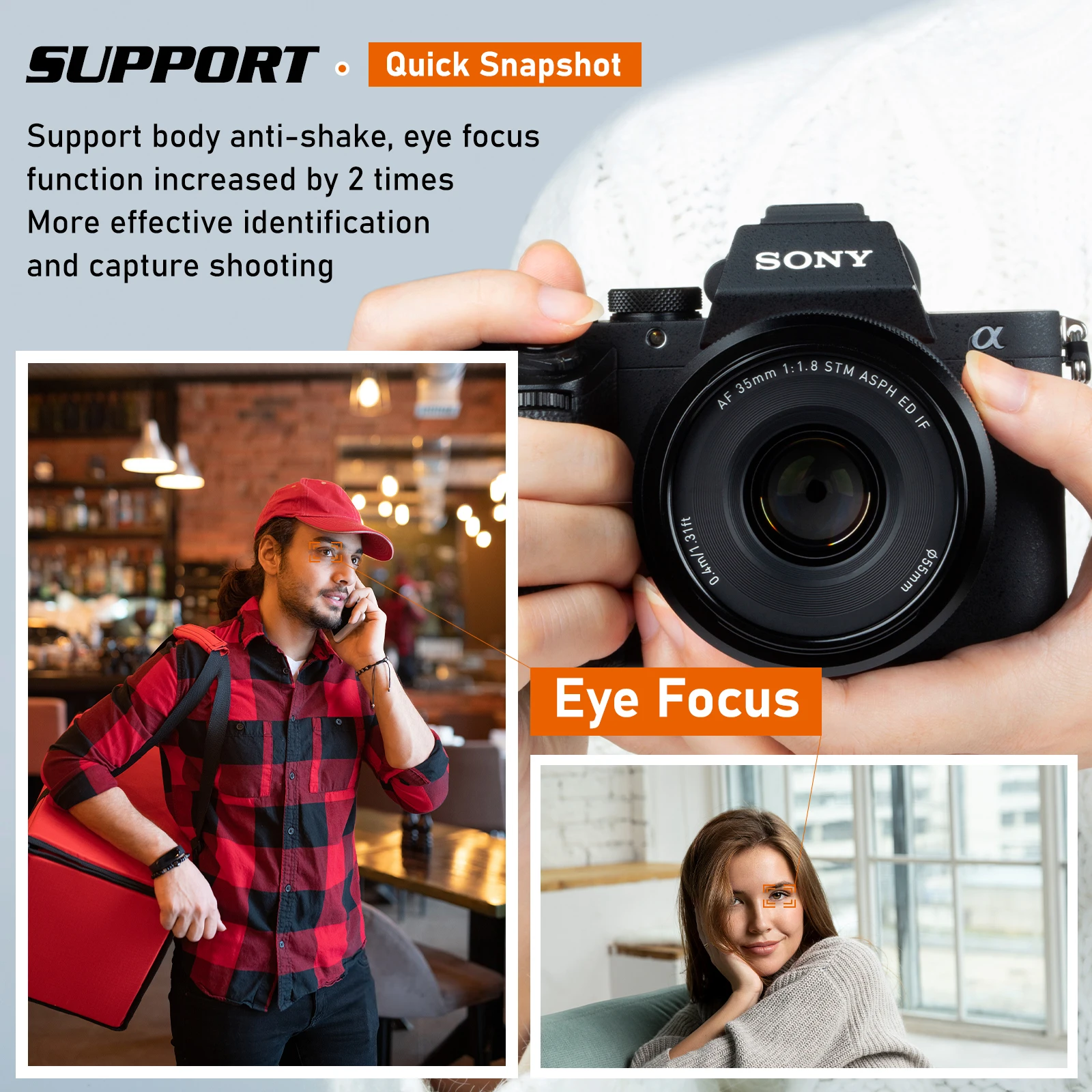 عدسة كاميرا Viltrox-Sony E مثبتة ، تركيز تلقائي ، إطار كامل ، فتحة رئيسية كبيرة ، 35 ، F1.8