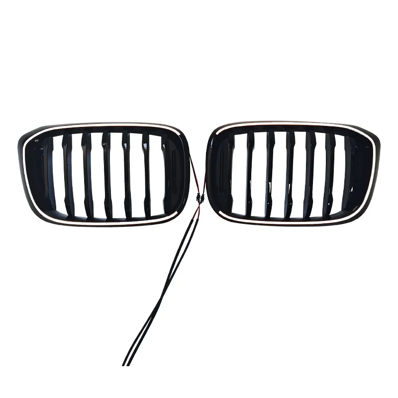 Applicable to the replacement of the original car of the 2018-2021 X3 BMW G01 single-line bright black luminous LED grille