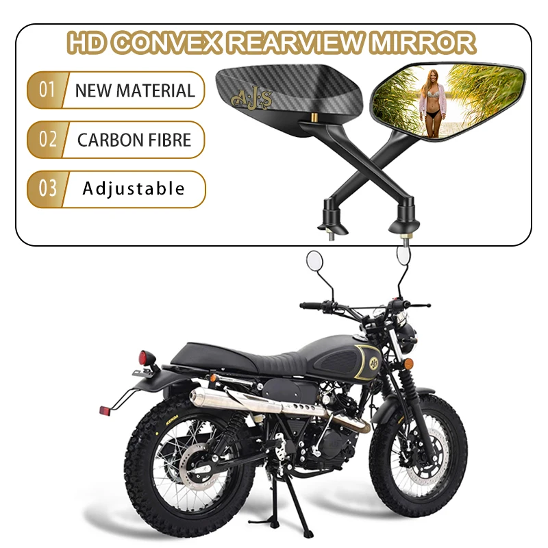 

Durable Carbon Fiber Motorcycle Rear view Mirrors For AJS Motor YX-R CR3-125 Regal Raptor 2025 LOGO Easy Installation