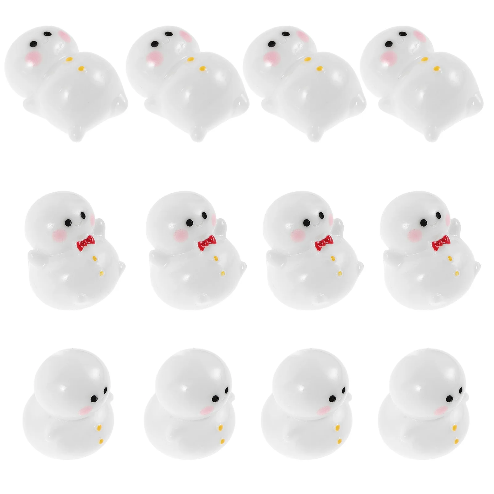 

18Pcs Miniature Snowman Ornaments Resin Winter Figurines for Tabletop Centerpiece Fairy Garden Miniatures Holiday Goodie Bag