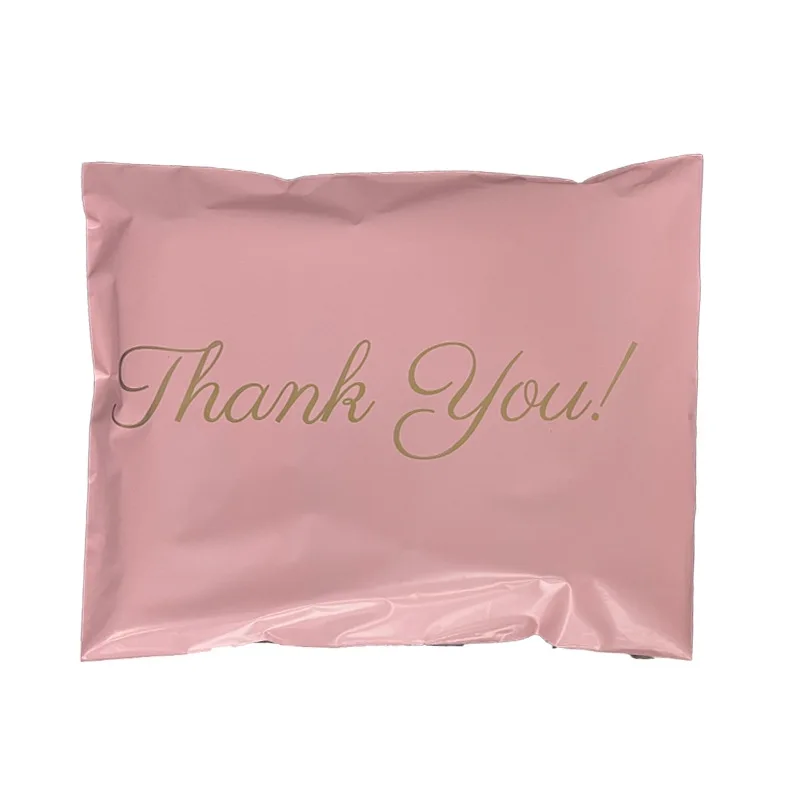 10Pcs Thank You Gift Bag Pink Plastic Shipping Envelope Waterproof Mailing Bags Logistics Courier Bag Express Package