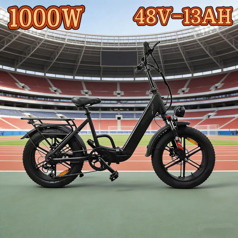 

2026 electric bike with 1000W power 48V 13AH battery all-terrain electric bicycle, 20-inch shock-absorbing off-road adult e-bike