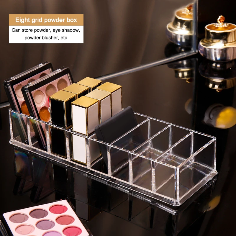 Cosmetic Storage Box Powder Storage Box Lipstick Rack Nail Polish Display Rack Cosmetic Powder Storage Rack 8 Cells